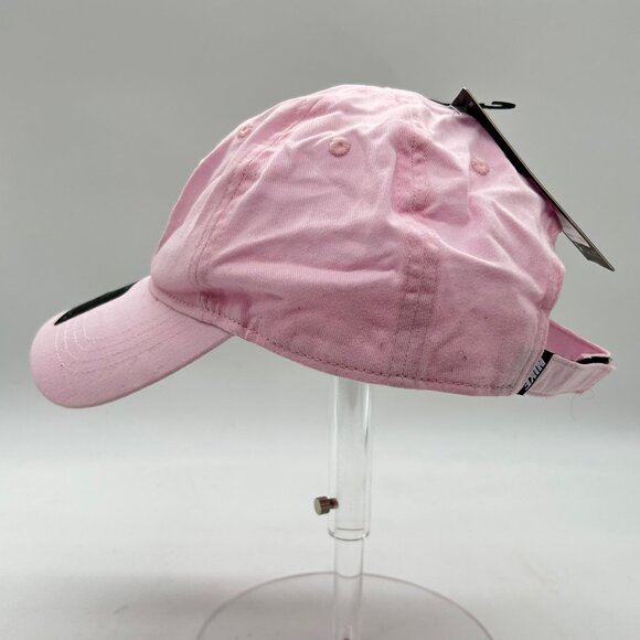Nike Pink Foam Childrens‎ Youth Adjustable Baseball Cap  Silver Swoosh Logo NEW - Picture 2 of 10